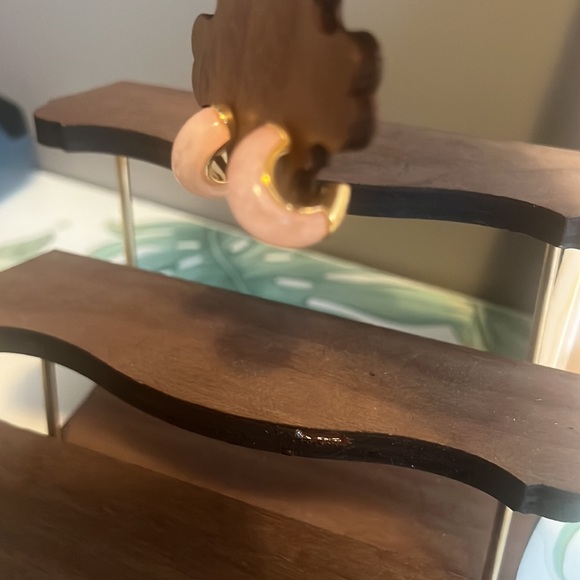 Vintage Pink Enamel Drop Earrings - Picture 3 of 7